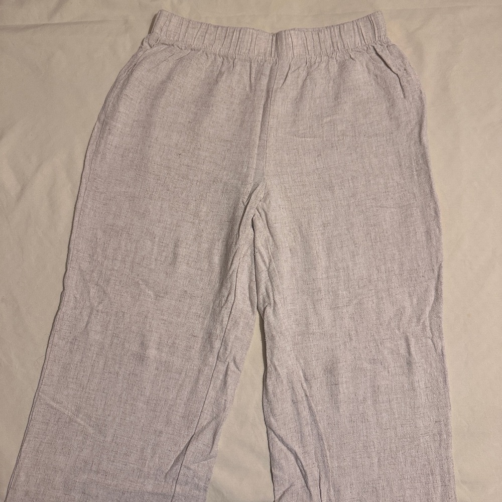 White linen pants